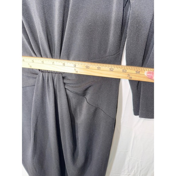 Anne Klein Black Sheath Dress with‎ Bateau Neckline and 3/4 Sleeves party - Picture 5 of 7